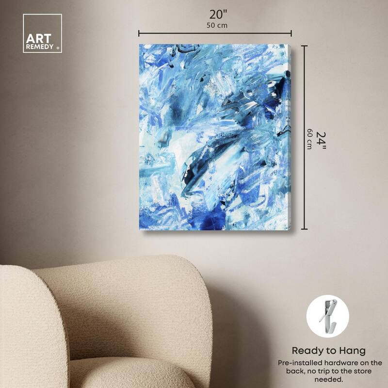 Impasto Blues Canvas by Art Remedy, Gallery Wrapped