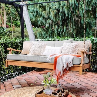 Cambridge Casual Robin Teak Wood Outdoor Swing Daybed with Cushion