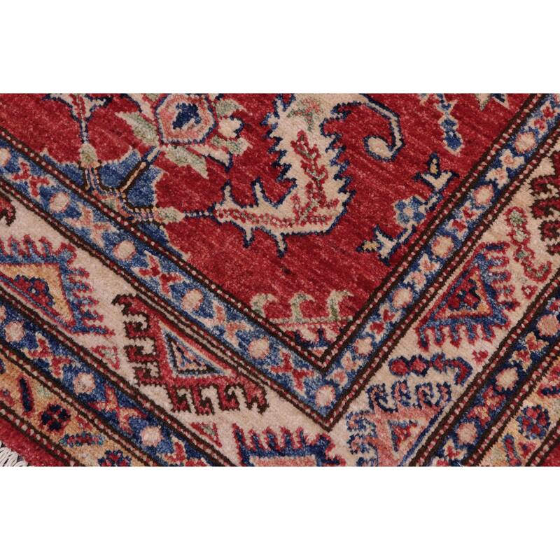 Southwestern Super Kazak Arden Red/Beige Hand Knotted Wool Rug - 2'8'' x 4'5''