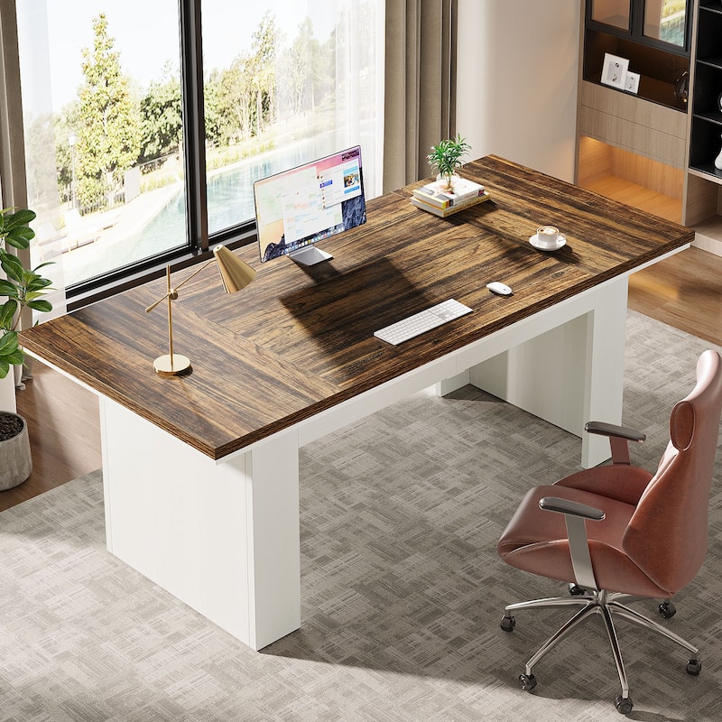 63" Large Computer Desk,Modern Executive Desk Home Office Desk Study Writing Desk