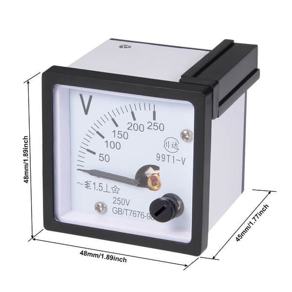 Voltmetro Analogico Da Pannello Uxcell, AC 0-250V, Classe 2.5, Dimensioni 6x7x5cm