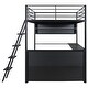 preview thumbnail 8 of 22, Twin/Full Size Loft Bed with LED Light and Bulit-in Desk, Metal Gaming Loft Bedframe with 4 Storage Shelves and Ladder