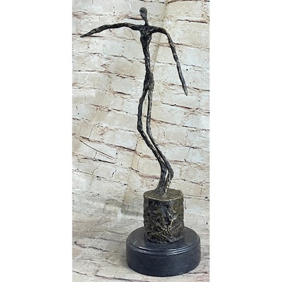 Homme Qui Chavire Stick Figure Man Bronze Statue Sculpture After Alberto Giacometti