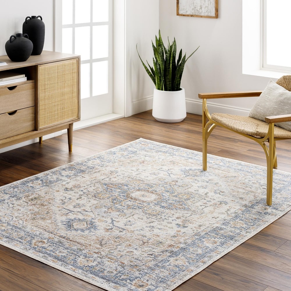 Livabliss Lillian Traditional Medallion Washable Area Rug