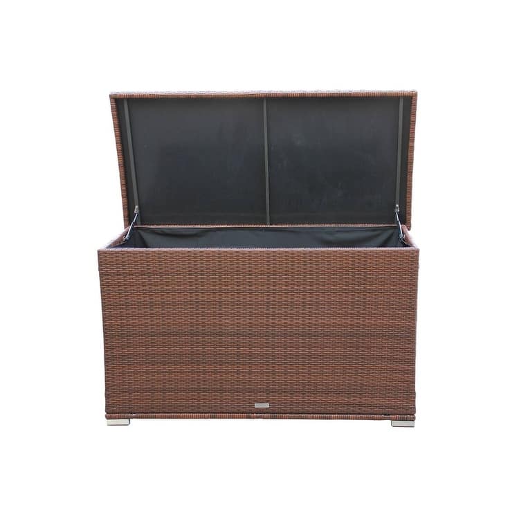 Outdoor Wicker Cushion Storage Container Wicker Patio Box by Moda