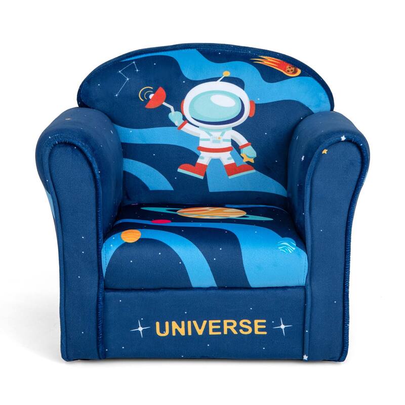 Costway Kids Sofa Toddler Upholstered Armrest Chair with Solid Wooden - See Details