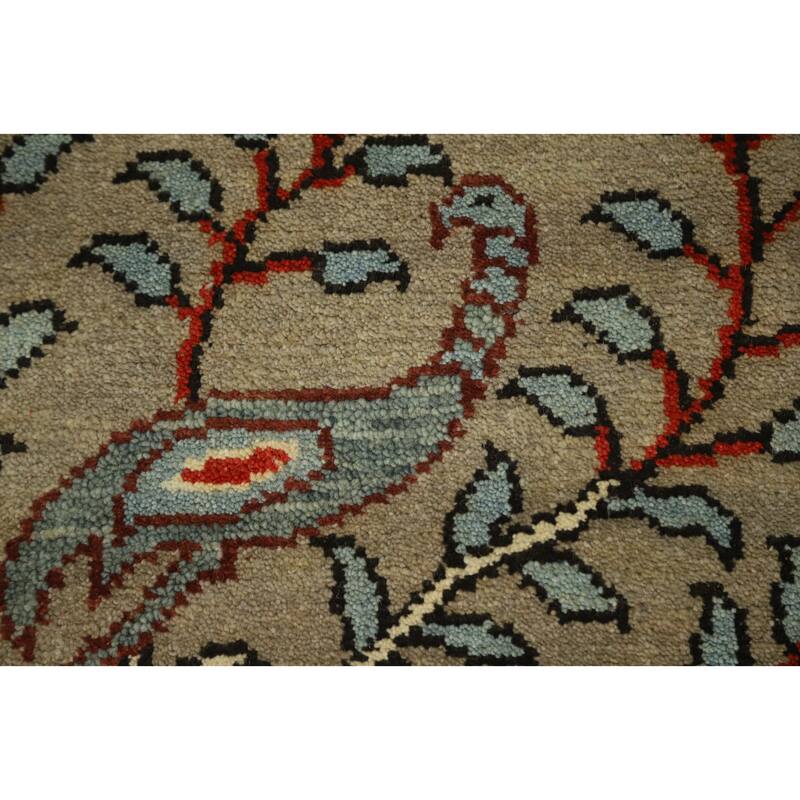 Hand Knotted Oriental 100% Wool Carpet Traditional All-Over Greys & Charcoal Ziegler Area Rug - 11' 10'' X 8' 11''