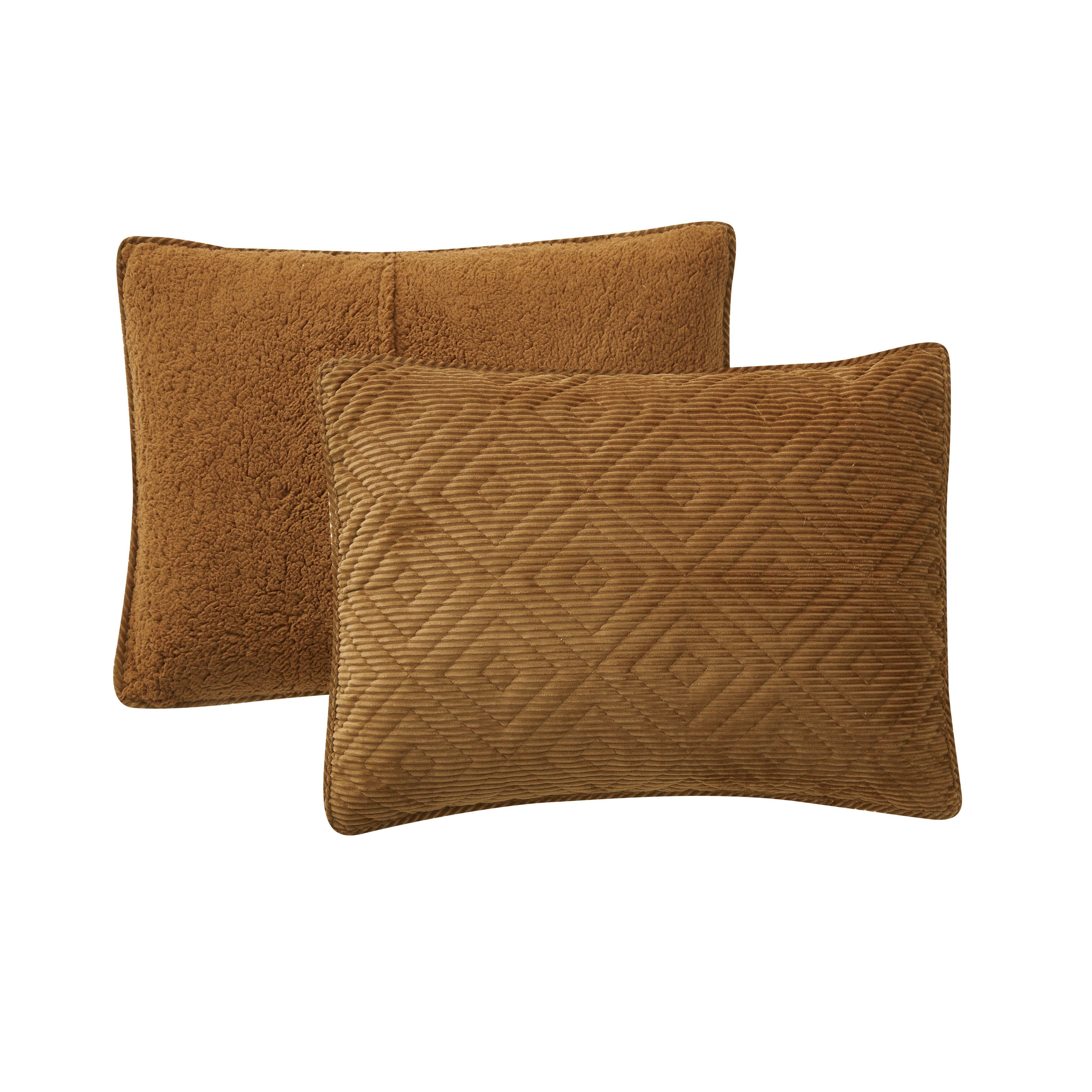 Bearpaw Camilia Diamond Corduroy Sherpa Quilt Set - Overstock ...