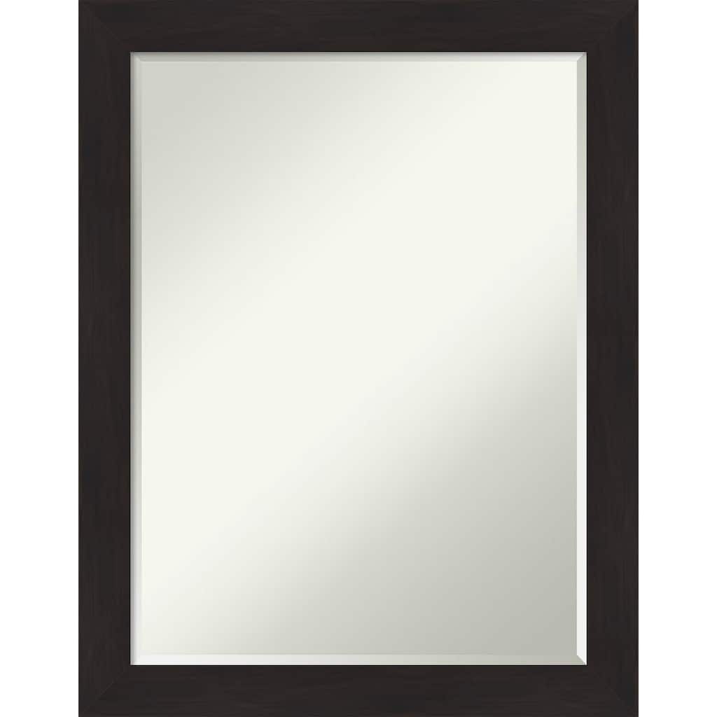 Petite Bevel Bathroom Wall Mirror - Furniture Espresso Narrow Frame - Furniture Espresso Narrow - 22 x 28 in