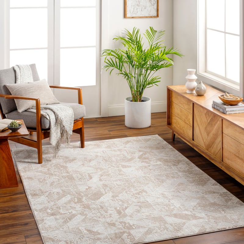 Livabliss San Fran Modern Geometric Area Rug - Taupe - 9' 2" x 12'