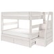 preview thumbnail 6 of 22, Max and Lily Modern Farmhouse Queen Over Queen Bunk Bed With Staircase and Storage Drawers