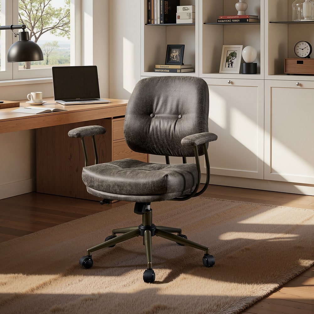 OVIOS Ergonomic Suede Fabric Office Swivel Desk Chair