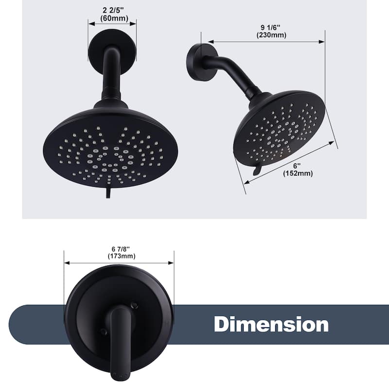 WOWOW Single Handle 5-Spray Round Shower Faucet with Valve