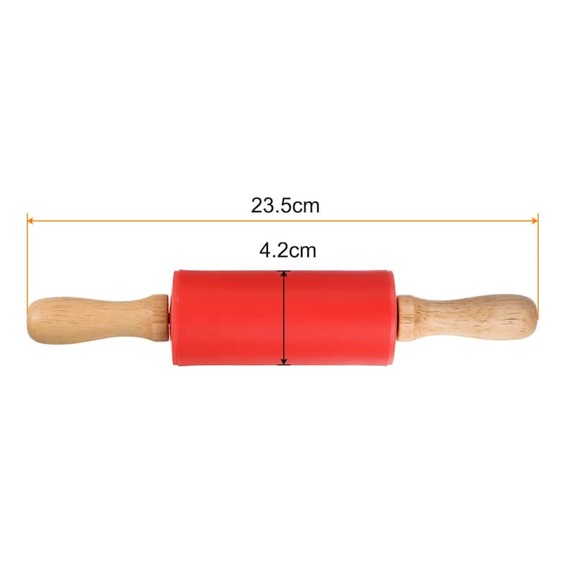 Silicone Rolling Pins for Baking 23.5cm x 4.2cm Red - Red