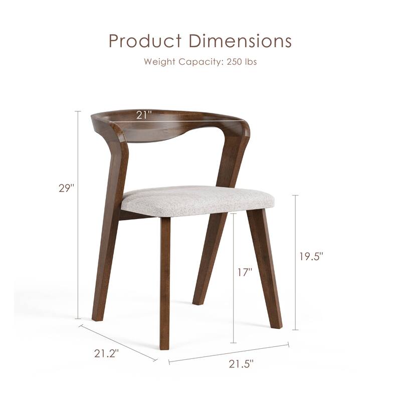 Furniture of America Abigail II Mid-Century Modern 5-Piece Rich Walnut Solid Wood Dining Set