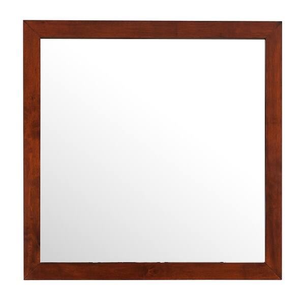 slide 2 of 5, Offex 41 in.x41 in. Classic Square Wood Framed Dresser Mirror - Cherry - 1"L x 41"W x 41"H