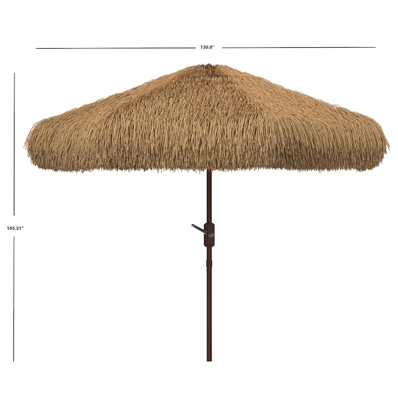 SAFAVIEH Outdoor Nathaly 106" Tiki Umbrella Brown
