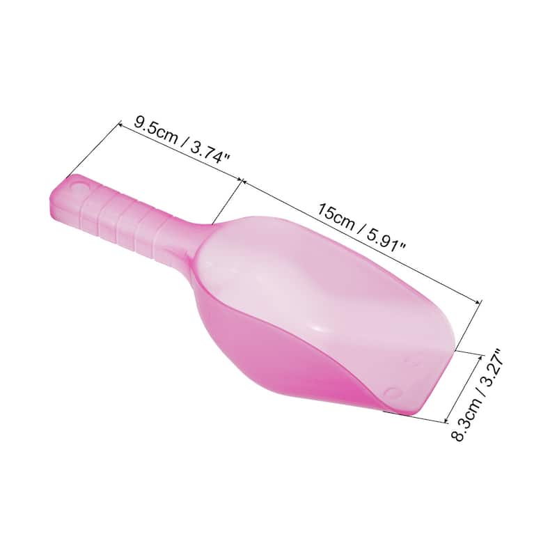 2Pcs Ice Scoop Plastic 5.9x3.3x2.4" Flour Cereal Sugar Shovel Pink