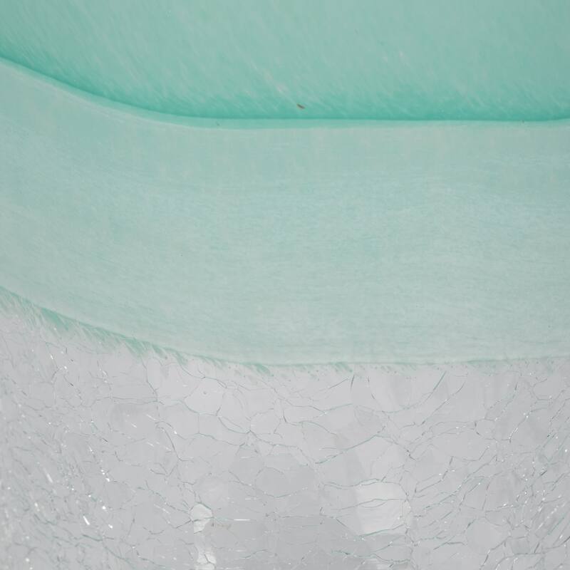 Sagebrook Home Fluted Glass Vase, Aqua Haze