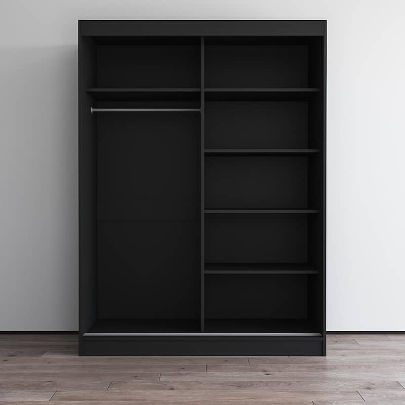 Aria High Gloss 2-door Modern Wardrobe with Mirror