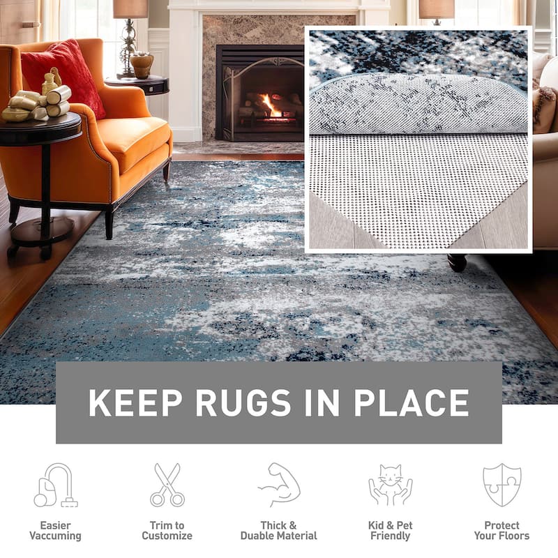 Cushioned Non Slip Rug Pad for Hard Surfaces - Beige