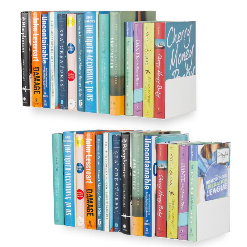 Wallniture Bali U Shape Floating Shelves Metal Bookshelf Wall Hanging Shelf (Set of 2)