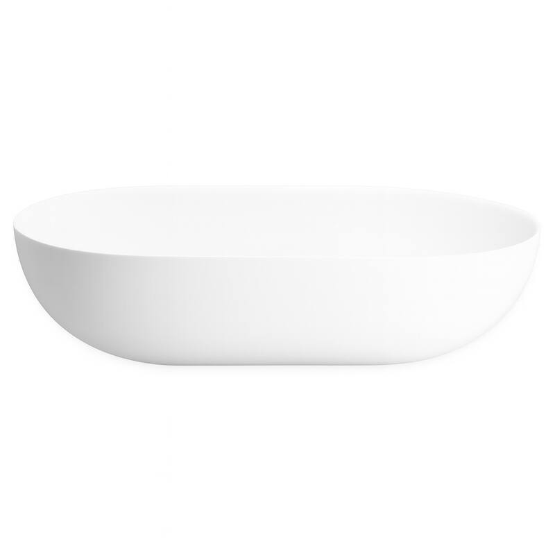 Evoluxe Matte White Solid Surface Round Oval Vessel Sink