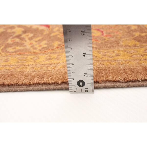 Hand-knotted Double Knot Brown Wool Rug - Bed Bath & Beyond - 31416557