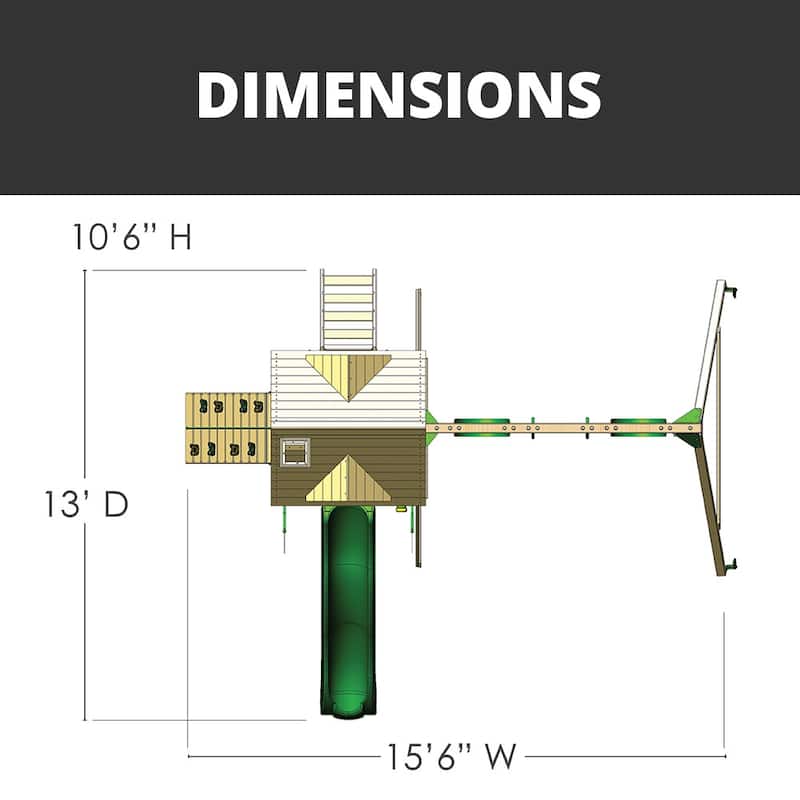 Gorilla Playsets Nantucket II Outdoor Wooden Swing Set with Gray Slide
