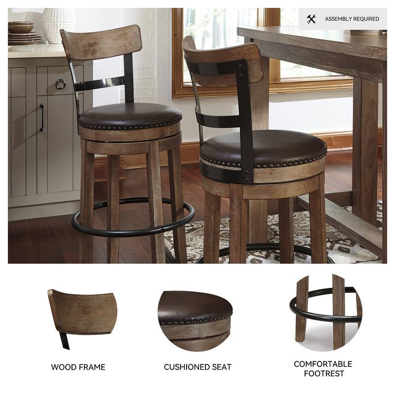 Signature Design by Ashley Sircar Industrial Swivel Bar Stool - 19.5" W x 19.5" D x 42" H