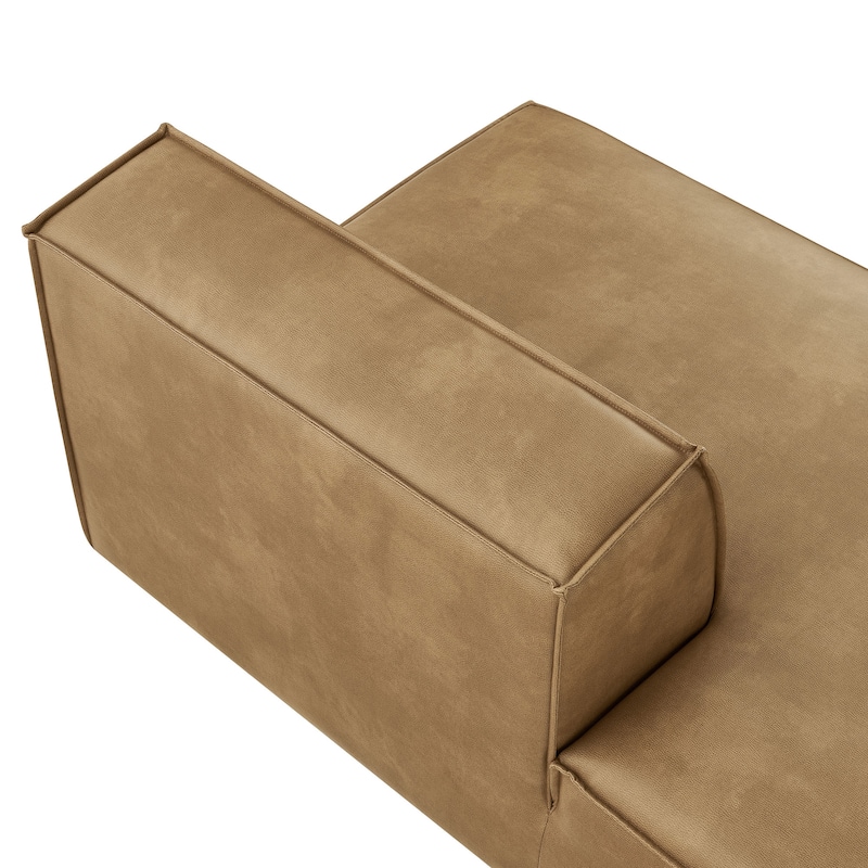 Restore Vegan Leather Left-Facing Armless Modular Chaise