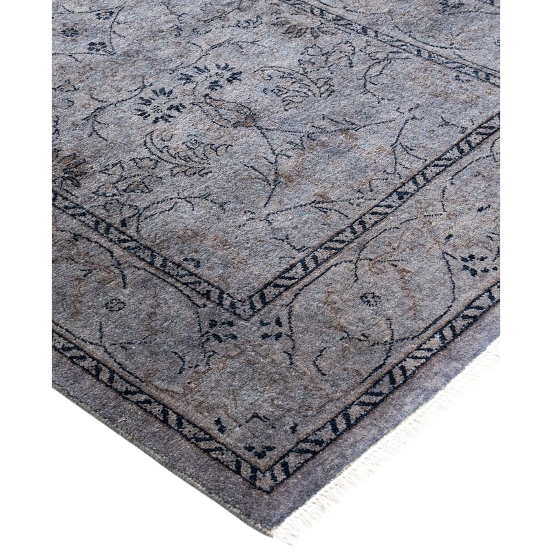 Overdyed One-of-a-Kind Hand-Knotted Area Rug - Gray - 2' 8" x 4' 2"