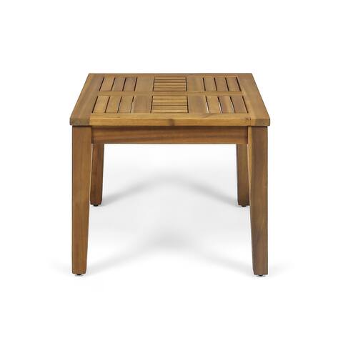 Hampton Acacia Wood Outdoor Side Table by Christopher Knight Home