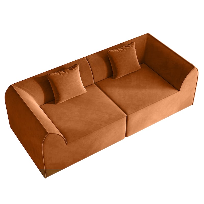 Compressed Memory Foam Sofa with PillowS, 2-Seater Lounger Daybed