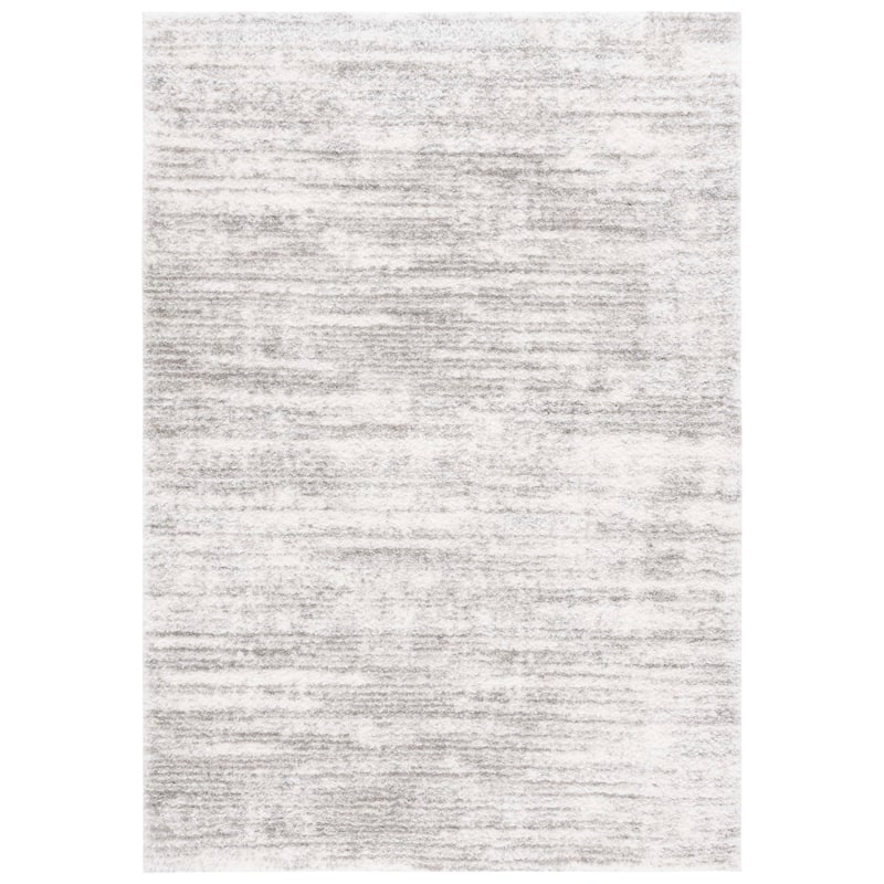 SAFAVIEH Tahoe Shag Yaprak Abstract 1.2-inch Thick Rug - 4' x 6' - Ivory/Grey - Rectangle