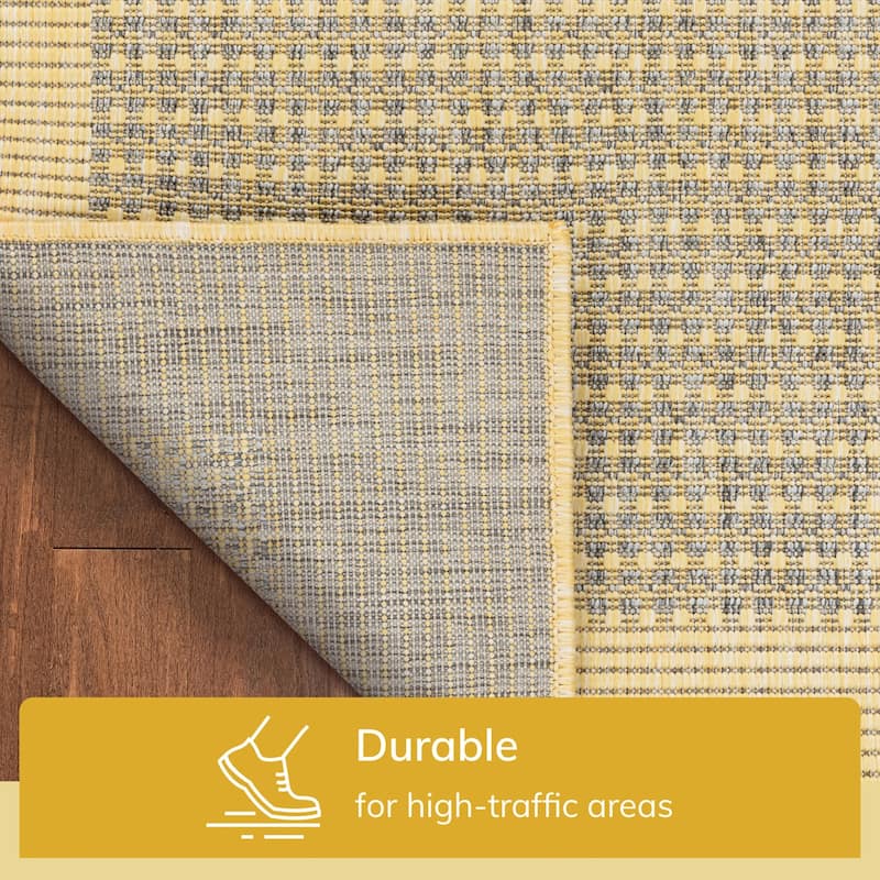 Well Woven Medusa Odin Indoor Outdoor Border Solid Area Rug