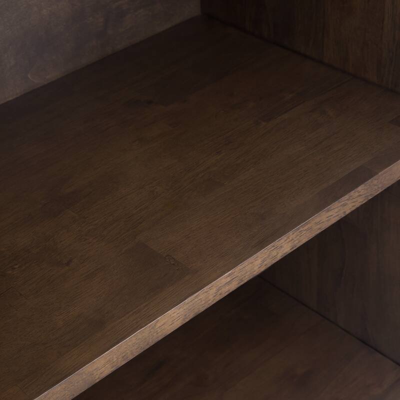 Simpli Home Banting 30 inch Solid Wood 4 Shelf Bookcase in Walnut Brown (Set of 2) -  30"W x 14"D x 66"H