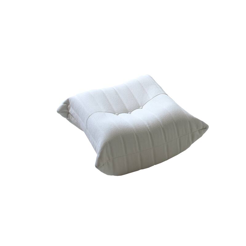 Teddy Fabric Soft Single Sofa with Ottoman