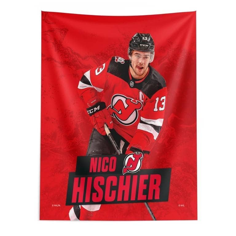 NHL Player Printed Wall Hanging - 50" x 60" - Nico Hischier New Jersey Devils
