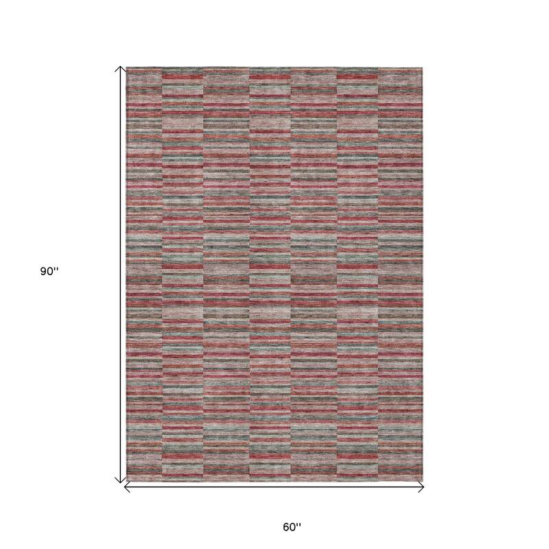 HomeRoots Striped Transitional Rectangle Outdoor Rug