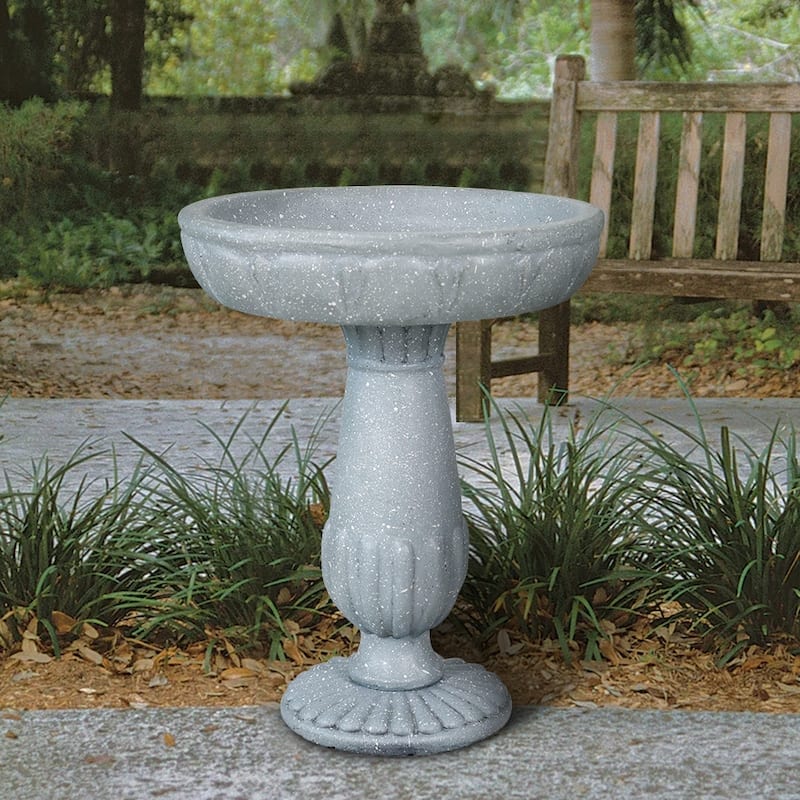 21.2In H Glass Fiber Reinforced Concrete Construction Garden Bird Bath
