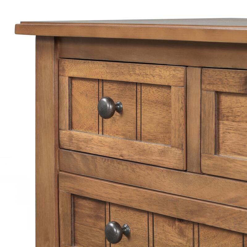 Narrow Console Table, Slim Sofa Table with Three Storage Drawers and Bottom Shelf