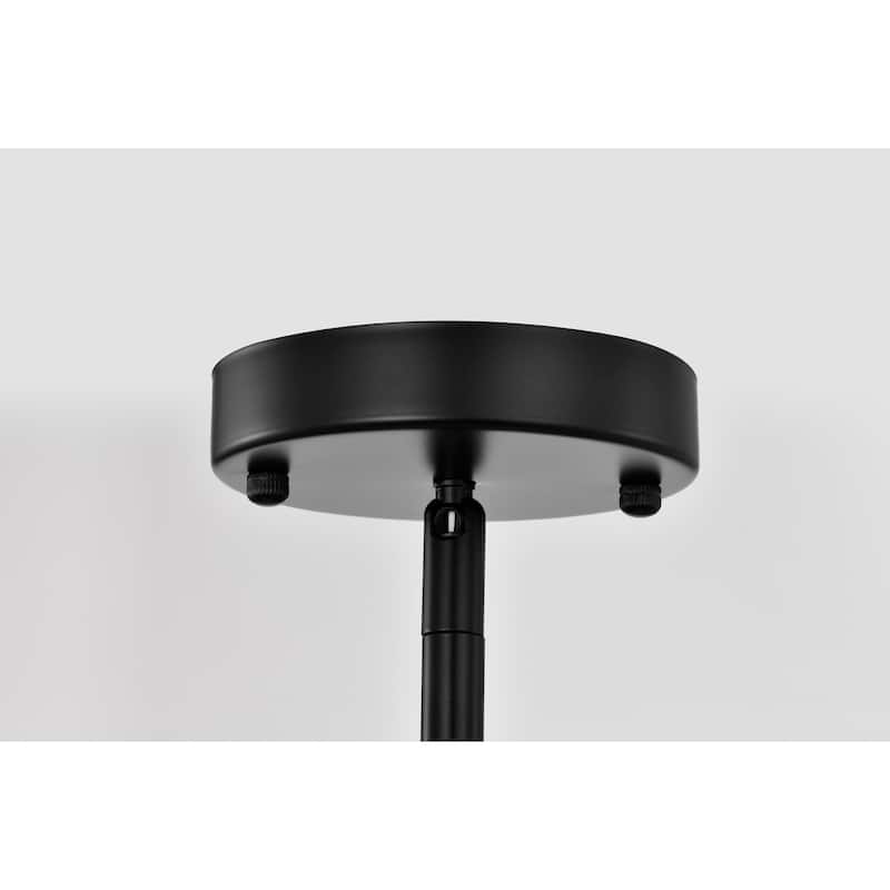 Caio Matte Black Pendant Light with Oval Disk Frosted Glass Shade - Matte-Black