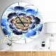 preview thumbnail 8 of 8, Designart 'Dark Blue Fractal Flower' Oversized Modern Wall CLock 23 in. wide x 23 in. high