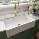 preview thumbnail 37 of 45, VIGO White Casement Front Matte Stone Farmhouse Kitchen Sink 18"L x 33"W x 9.625"H - White