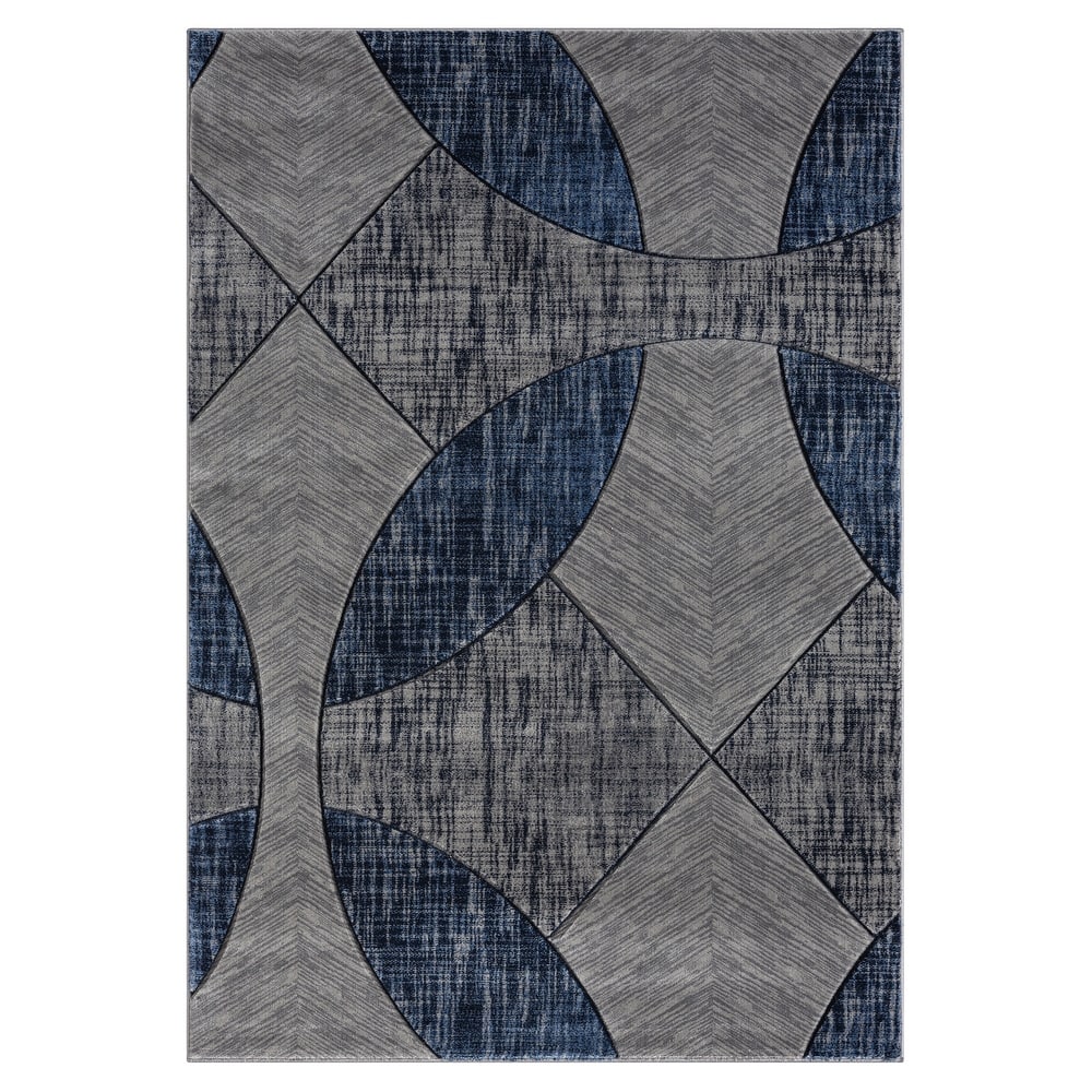 Alexia Collection Geometric Circle Indoor Modern Area Rug