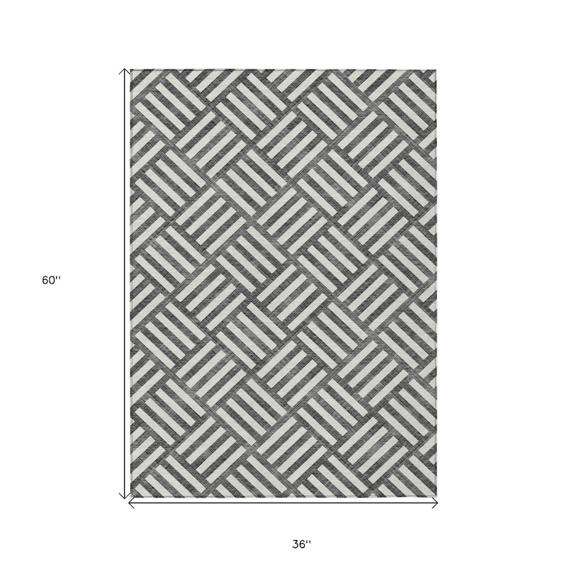 HomeRoots Geometric Transitional Rectangle Outdoor Rug