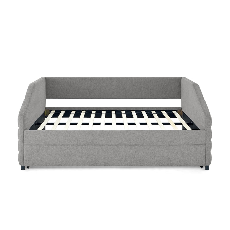Full Size Daybed with Trundle Upholstered Tufted Sofa Bed