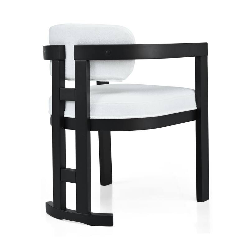 Modern Set of 2 Dining Chairs with Armrests Cushioned Backrest, Solid Wood Frame for Dining Room Living Room and Café