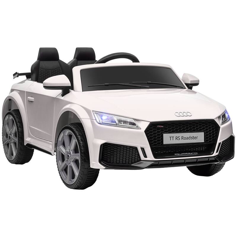 6V Kids Audi TT RS Electric Ride-On Car with Remote Control, Suspension System, Music, and MP3 Player for Boys & Girls - White